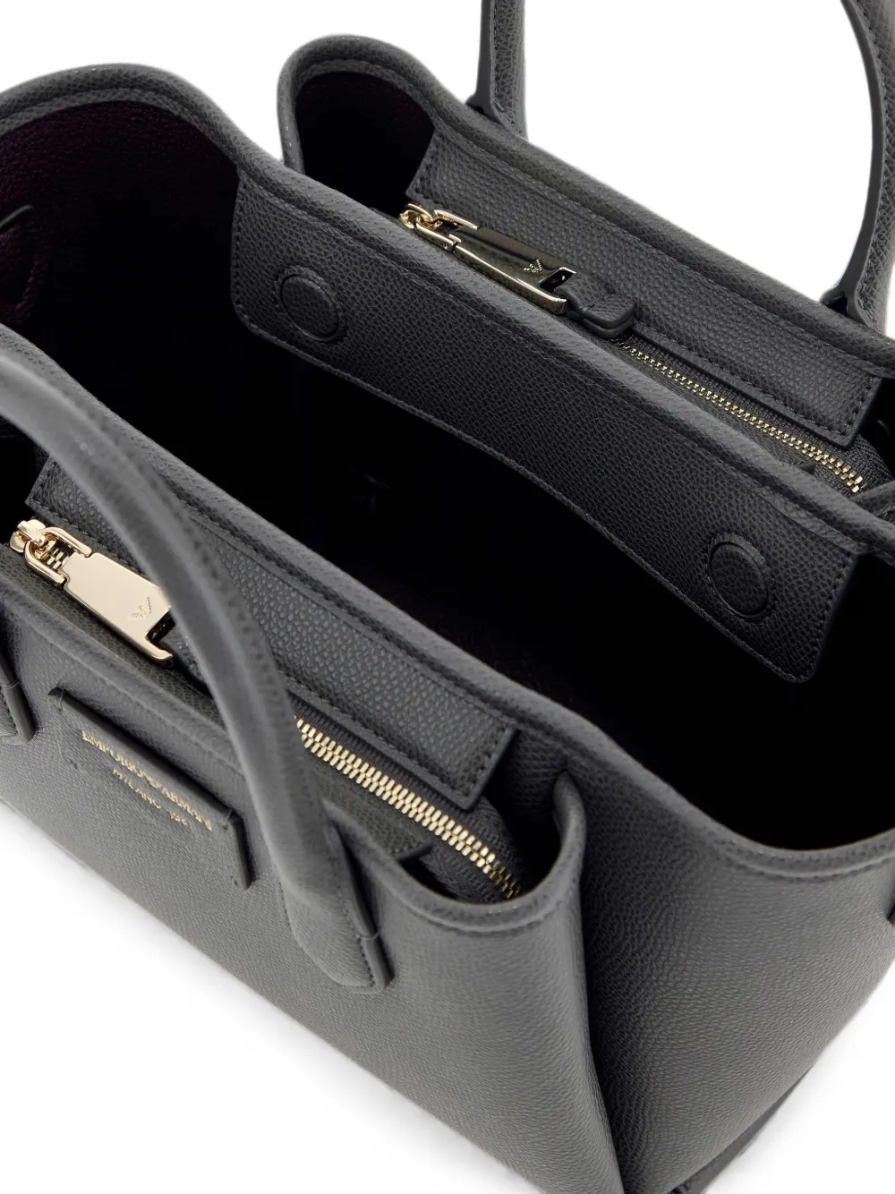 Emporio Armani Medium bewerkte shopper met logoplakkaat Grijs