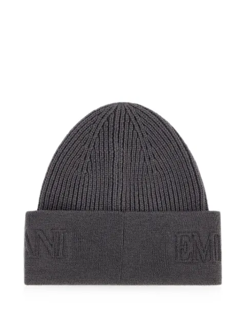 Emporio Armani bonnet en maille côtelée