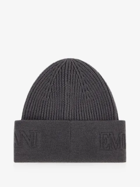 Emporio Armani ribbed-knit beanie hat