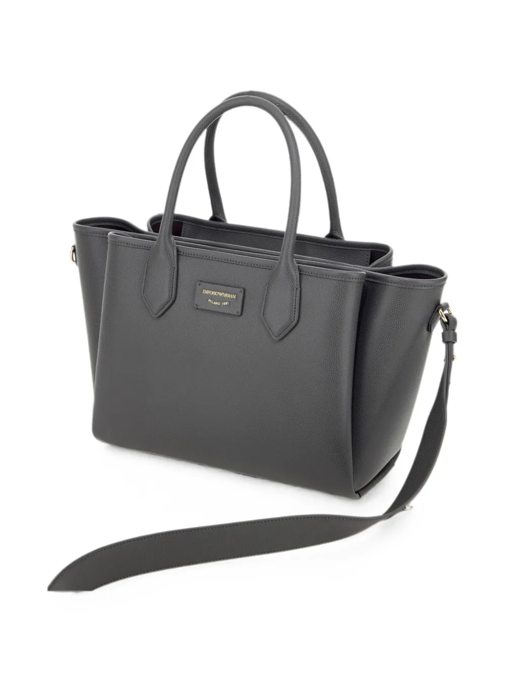 Emporio Armani Shopper met textuur en logo-patch Grijs