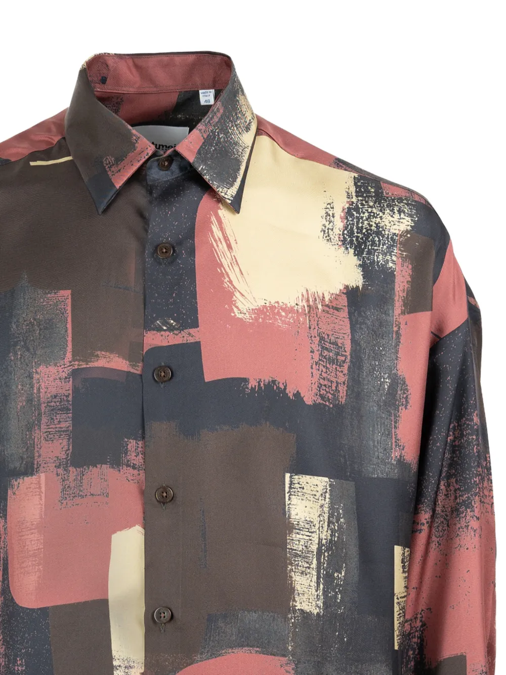 Costumein Overhemd met abstracte print Bruin