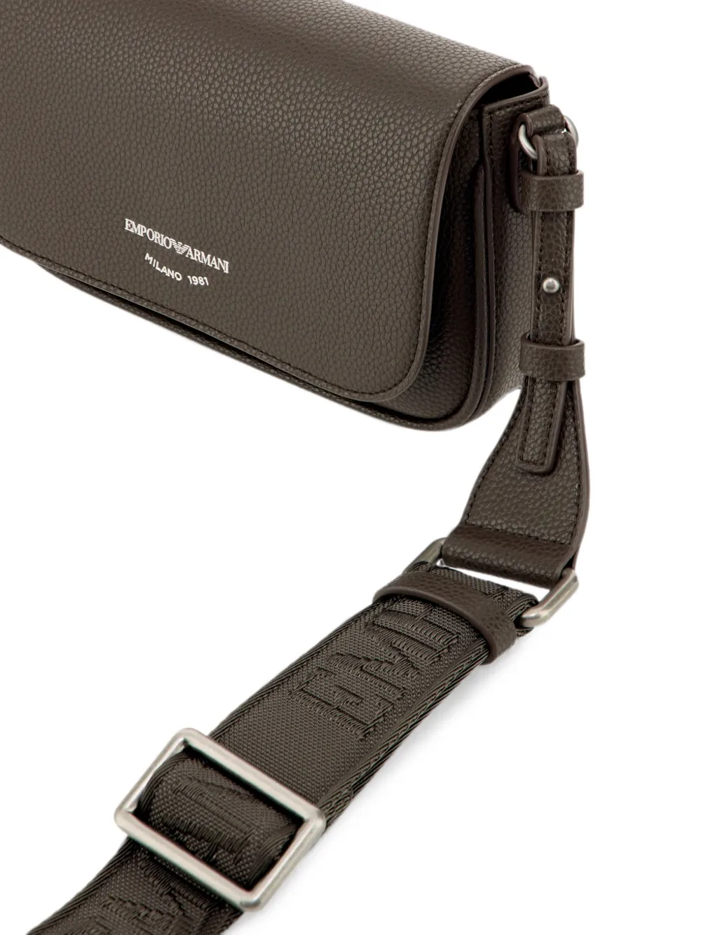 Emporio Armani Crossbodytas met logoprint en bewerkt effect Bruin