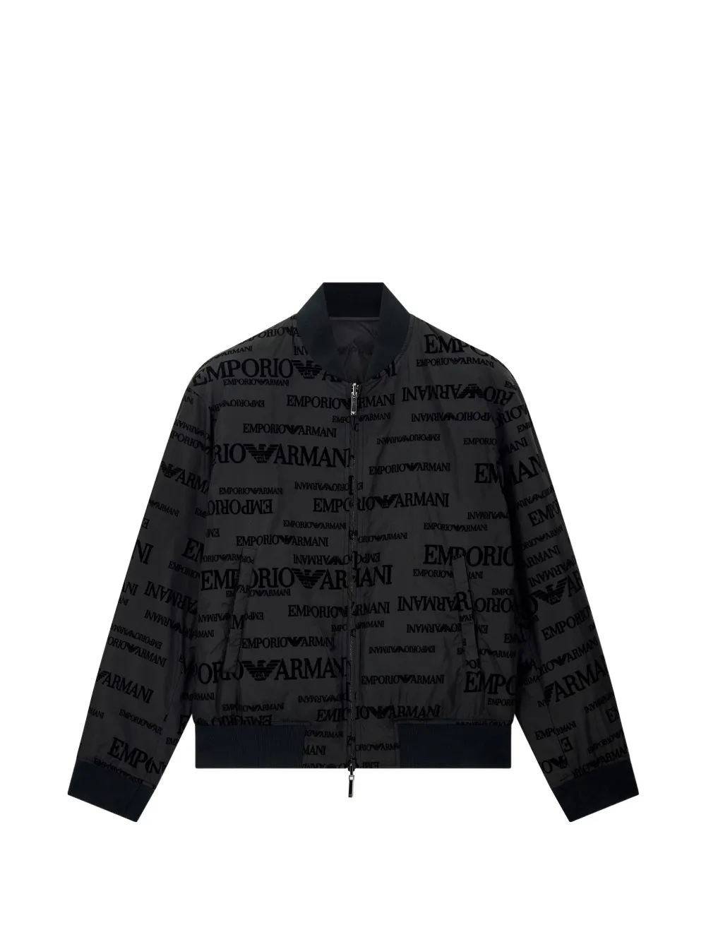 Emporio Armani Wendbare Jacke mit Logo-Print - Schwarz