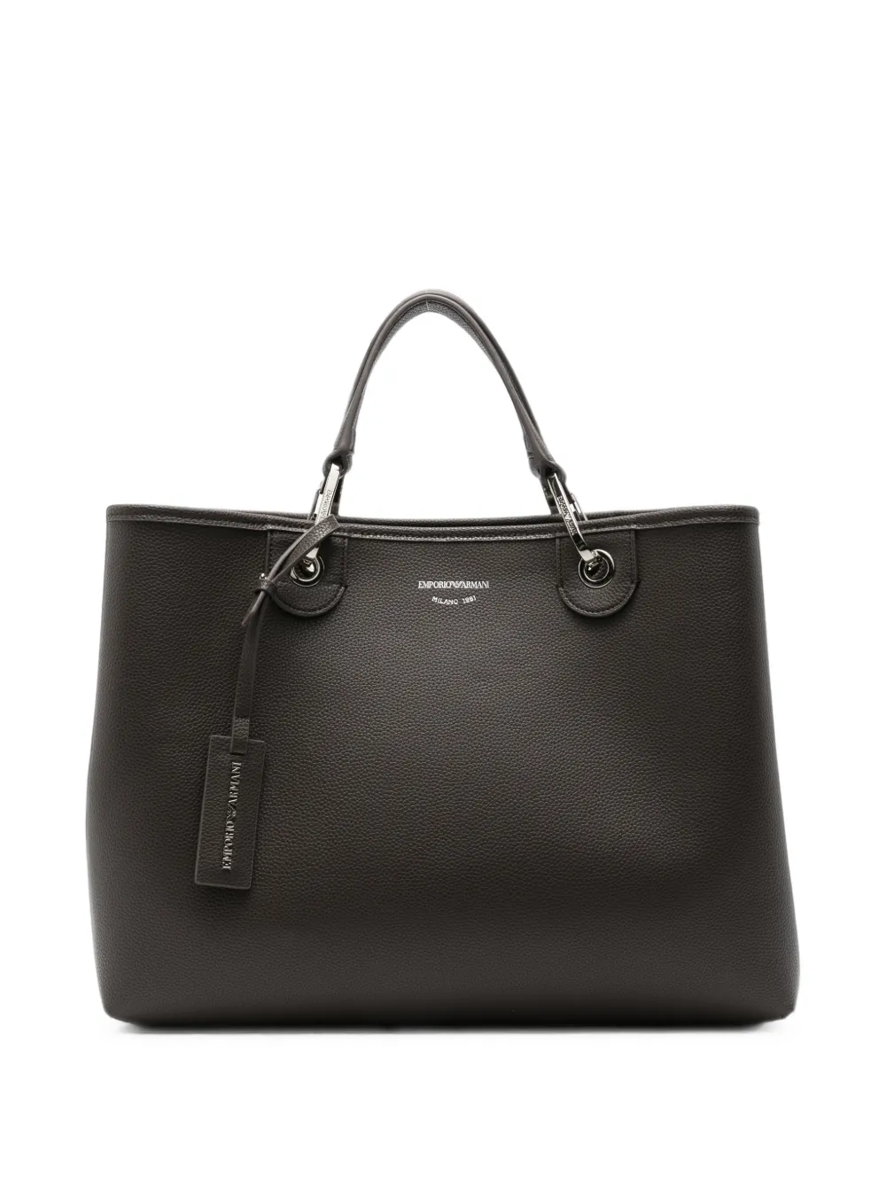 Emporio Armani logo-print grained tote bag · OS