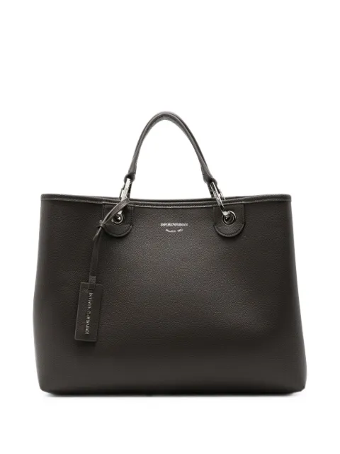 Emporio Armani shopping bag with a pebbled texture and dual top handles
