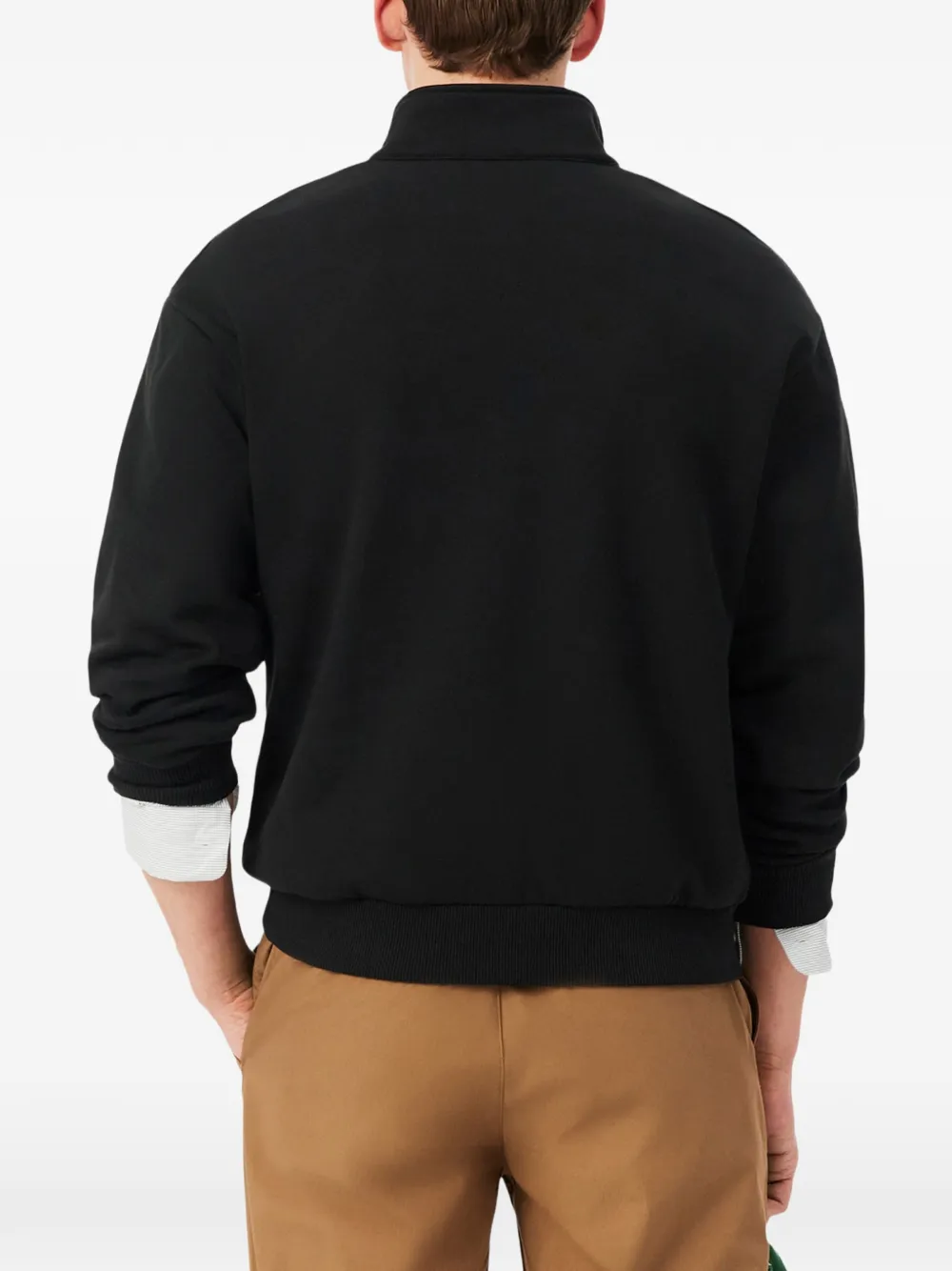 Lacoste Trui met halve rits en logopatch Zwart