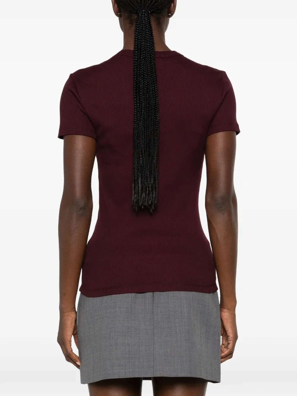 Lacoste Geribbeld T-shirt Bruin