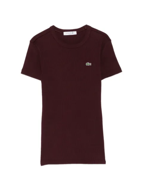 Lacoste playera de canalé con parche del logo