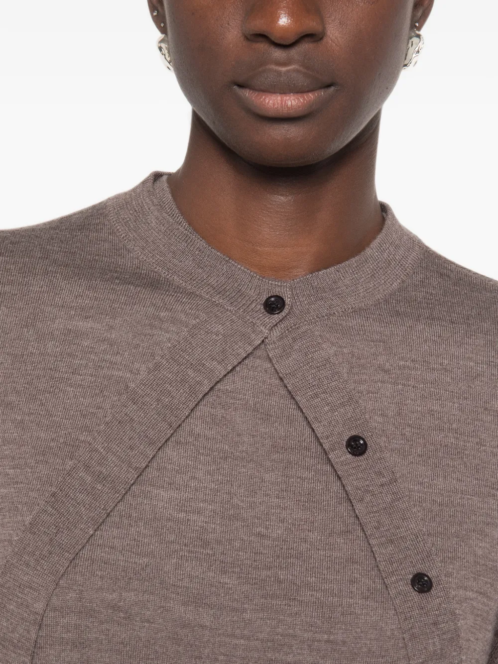 PINKO Asymmetrische trui met knoopsluiting Bruin