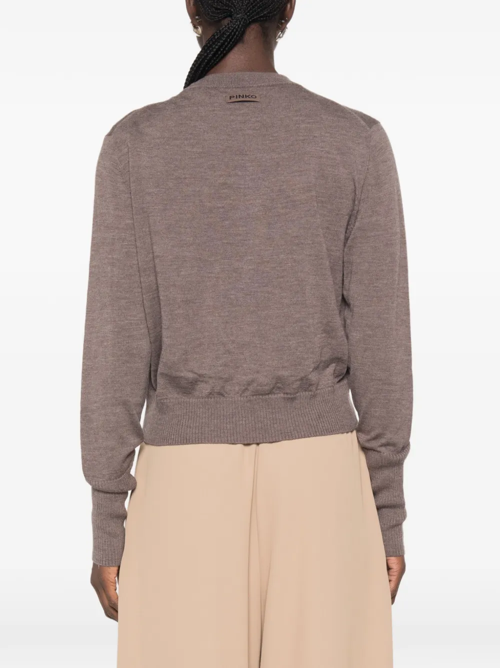 PINKO Asymmetrische trui met knoopsluiting Bruin