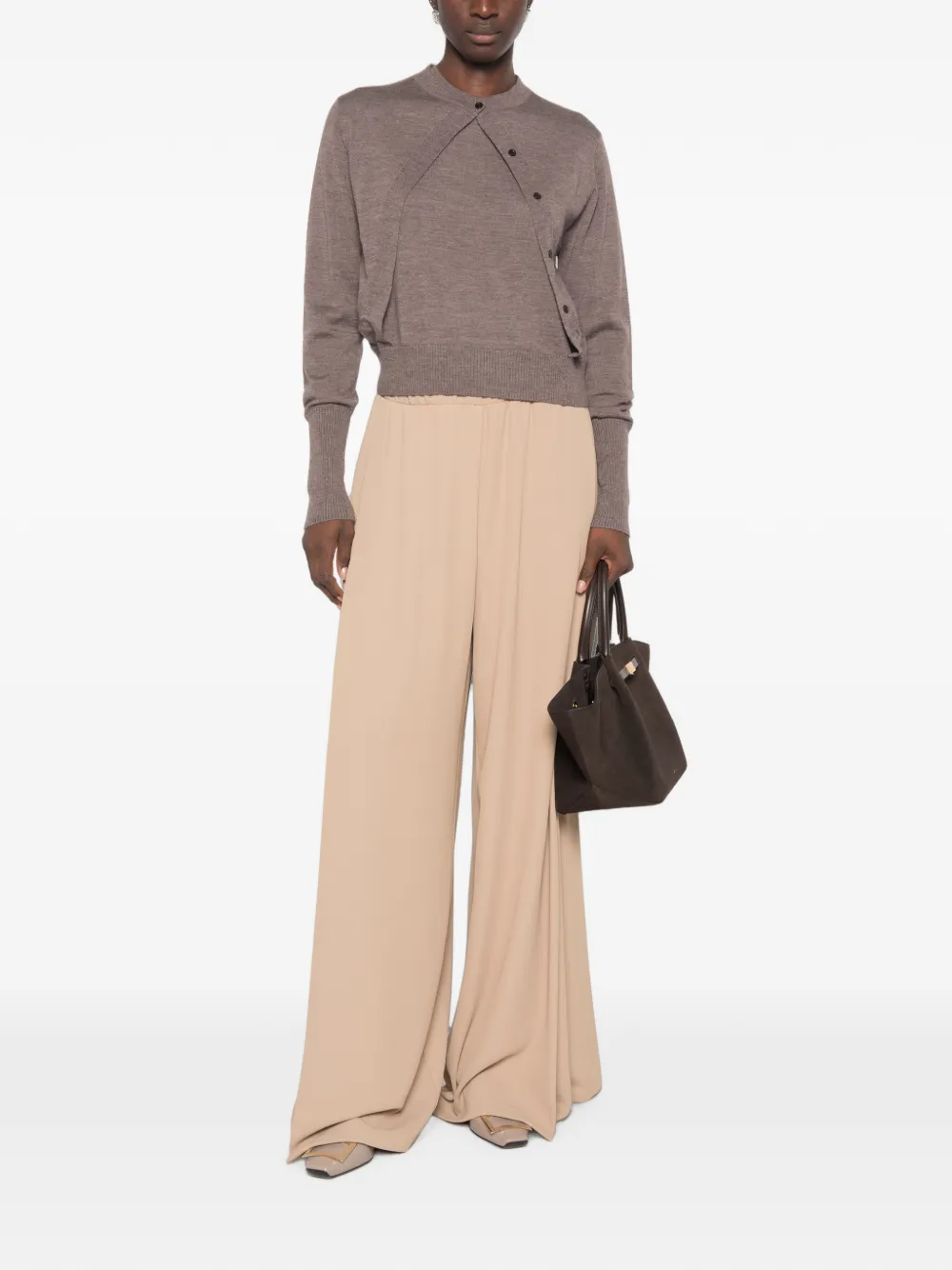 PINKO Asymmetrische trui met knoopsluiting Bruin