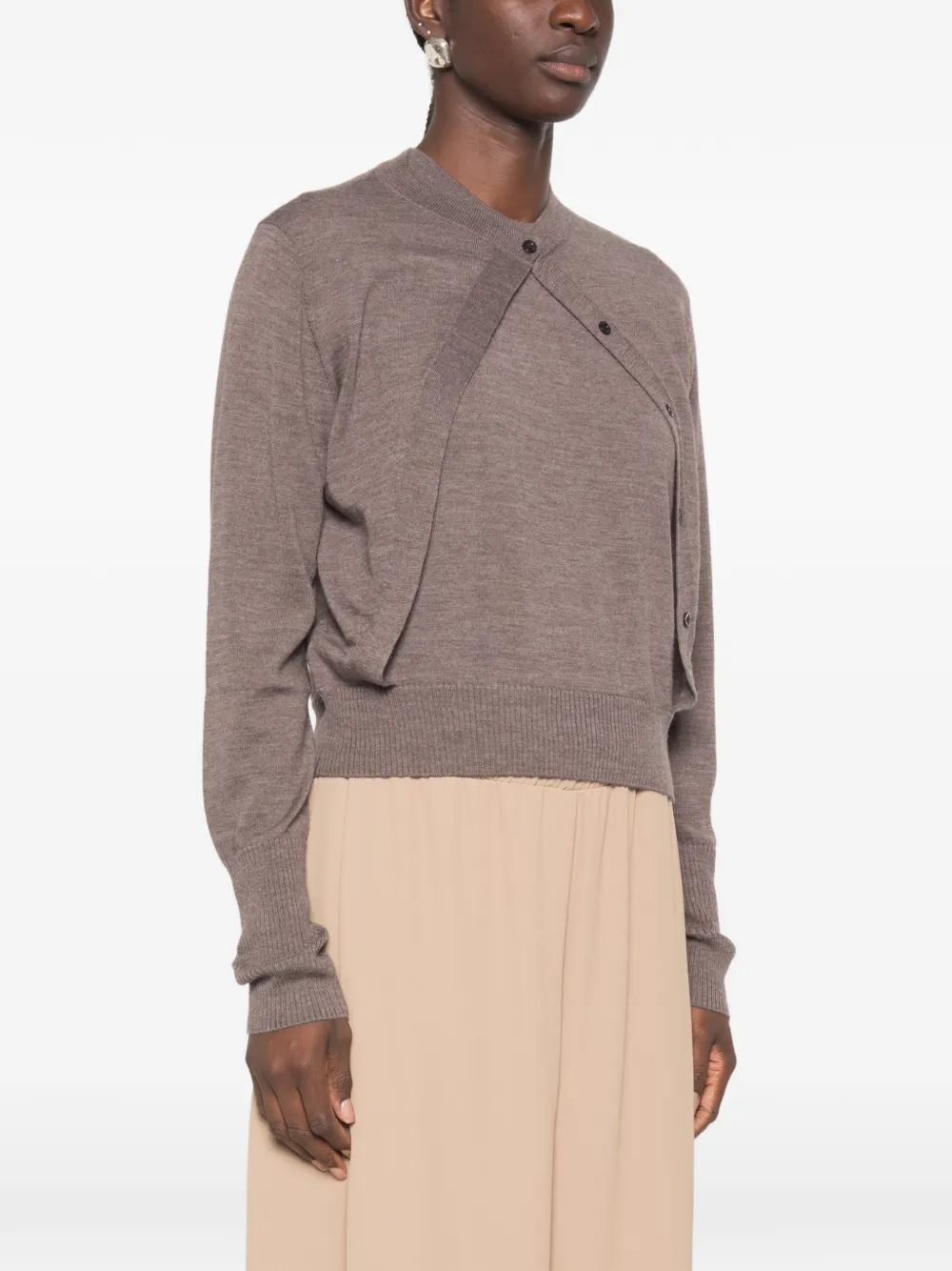 PINKO Asymmetrische trui met knoopsluiting Bruin