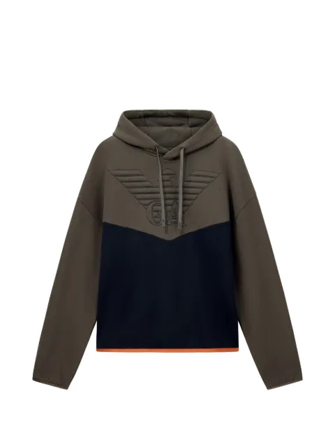 Emporio Armani hoodie con diseño color block y logo bordado