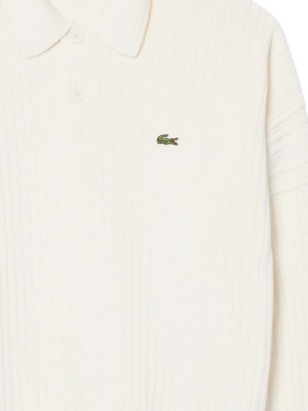 Lacoste Ribgebreide polotrui Beige