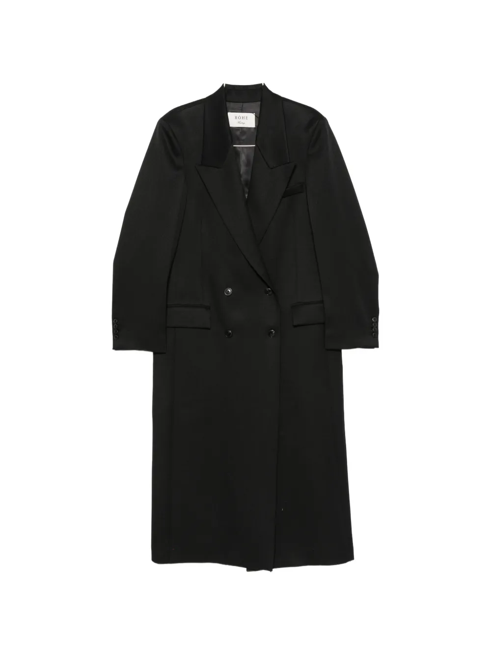 Róhe double-breasted peaked-lapel coat - Nero