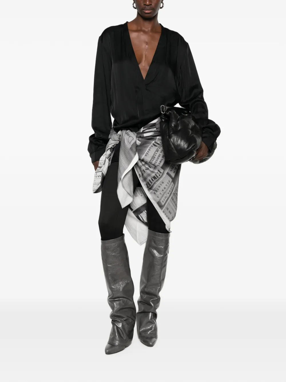 Rick Owens Larry blouse met V-hals Zwart