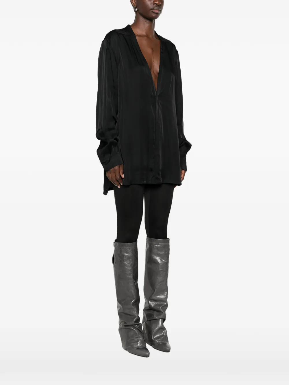 Rick Owens Larry blouse met V-hals Zwart