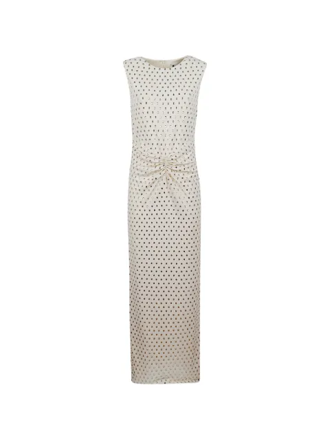 Roland Mouret crystal-embellished gathered maxi dress