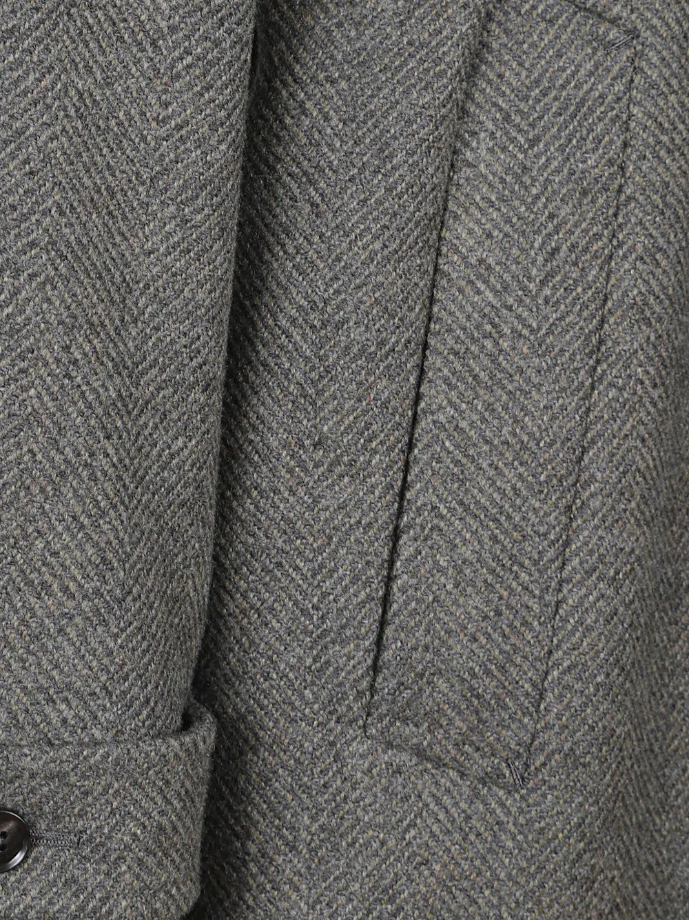 Zegna herringbone belted coat Grijs