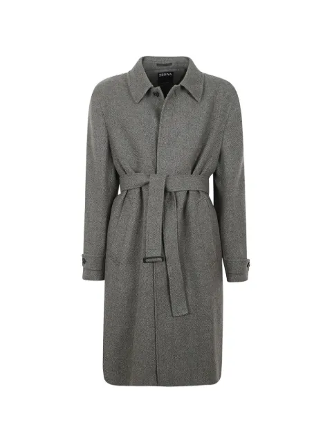 Zegna herringbone belted coat