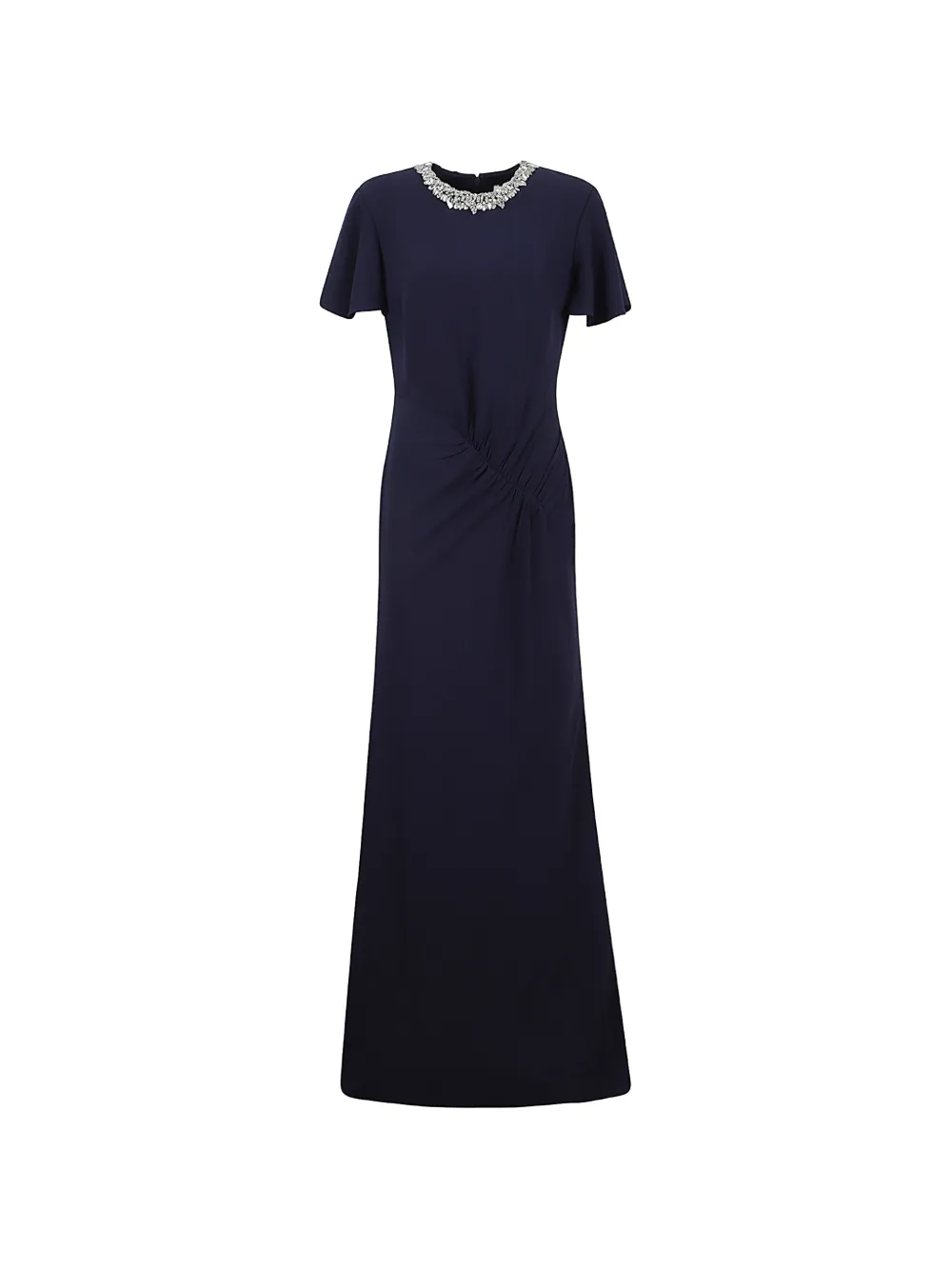 Roland Mouret crystal-embellished gathered maxi gown
