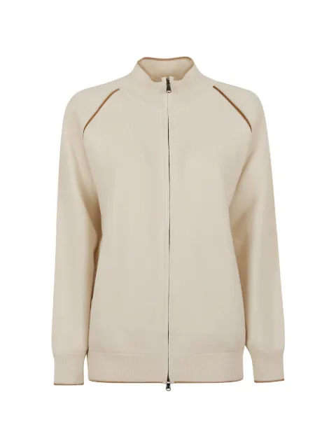 Kiton zip-up raglan-sleeve cardigan
