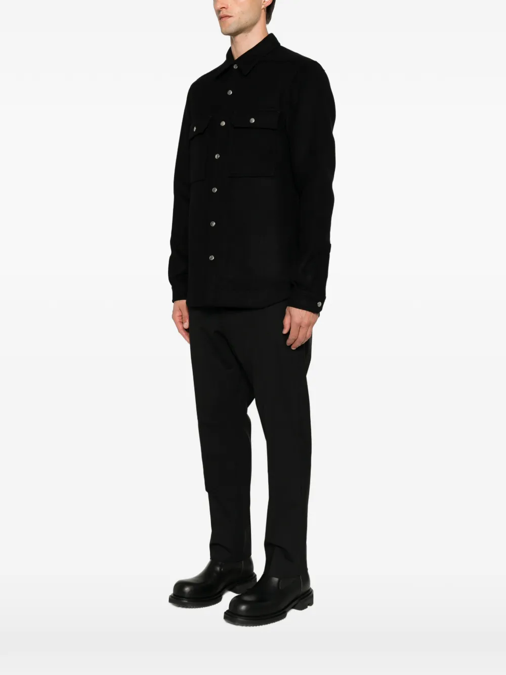 Rick Owens Shirtjack met knoopsluiting Zwart