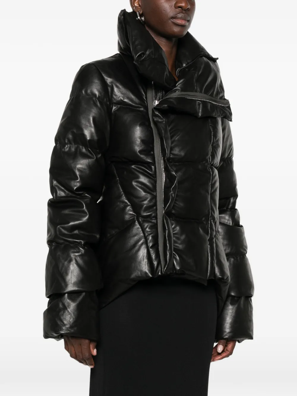 Rick Owens Naska leren jack Zwart