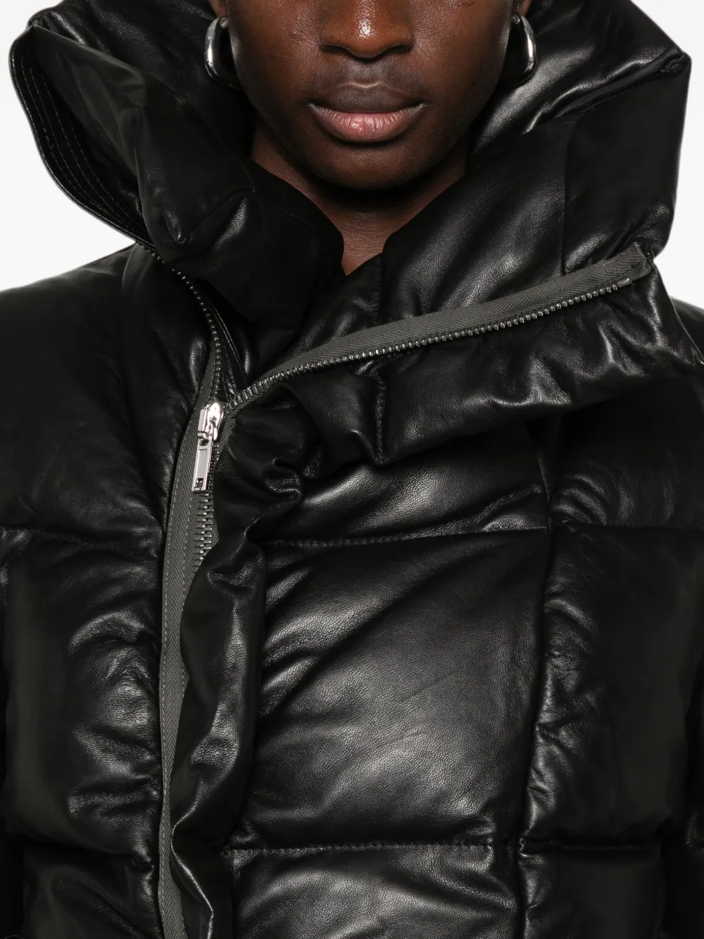 Rick Owens Naska leren jack Zwart