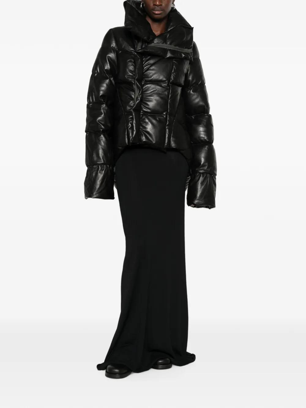 Rick Owens Naska leren jack Zwart