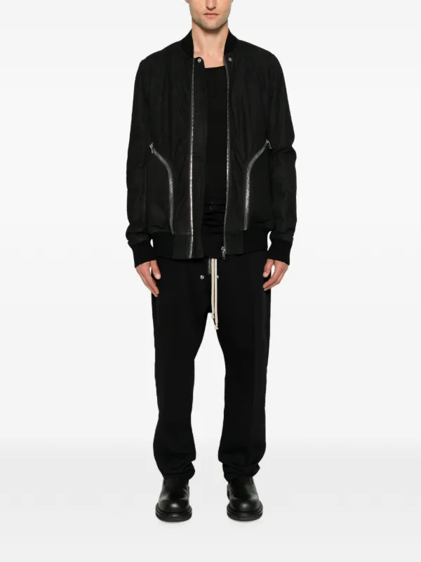 Rick Owens zip-detail Bomber Jacket | Black | FARFETCH JO
