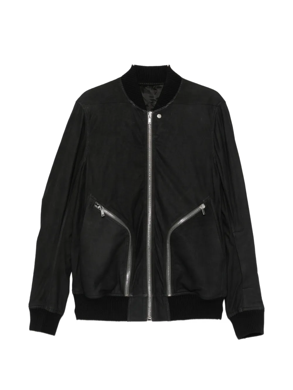 Rick Owens zip-detail bomber jacket - Schwarz