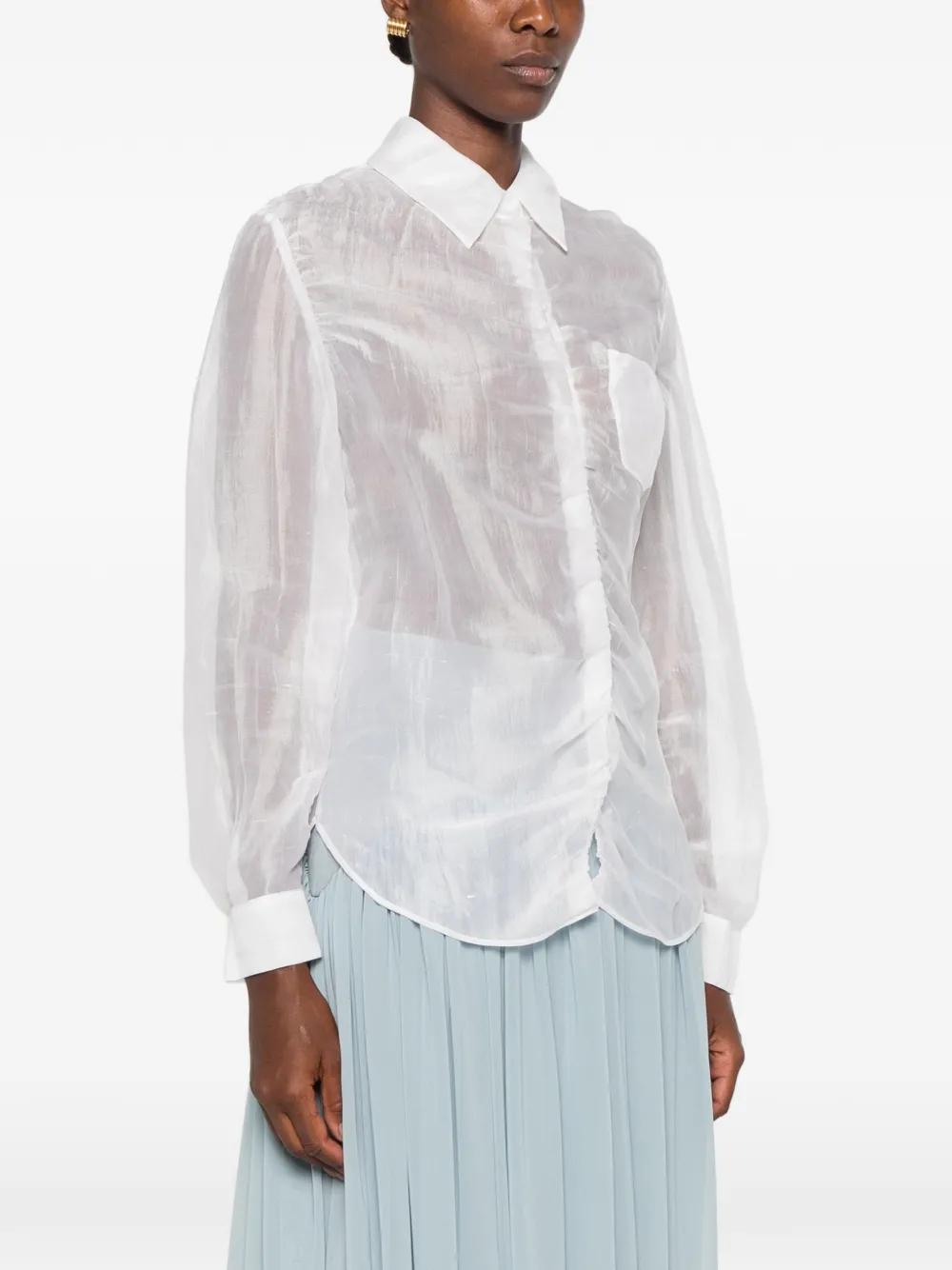 KHAITE Allie doorzichtige blouse Wit