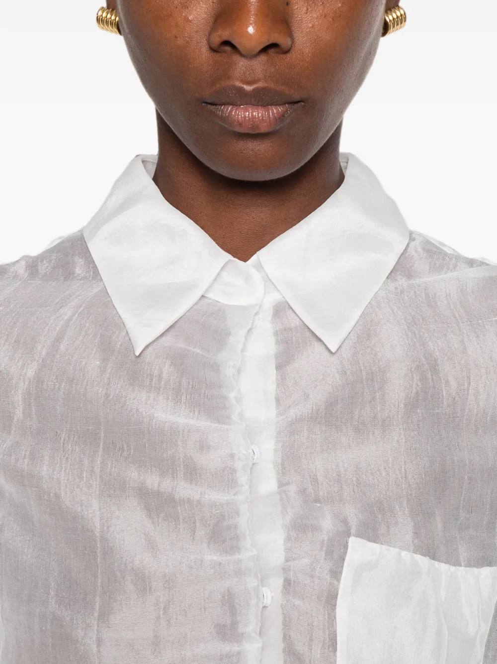 KHAITE Allie doorzichtige blouse Wit
