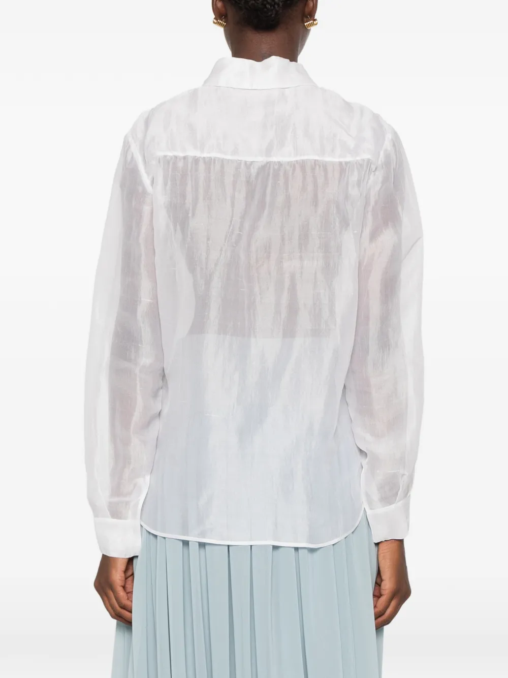 KHAITE Allie doorzichtige blouse Wit