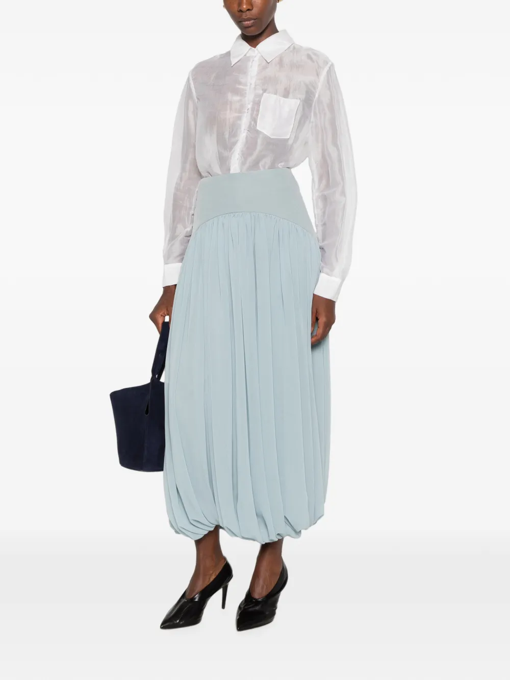 KHAITE Allie doorzichtige blouse Wit