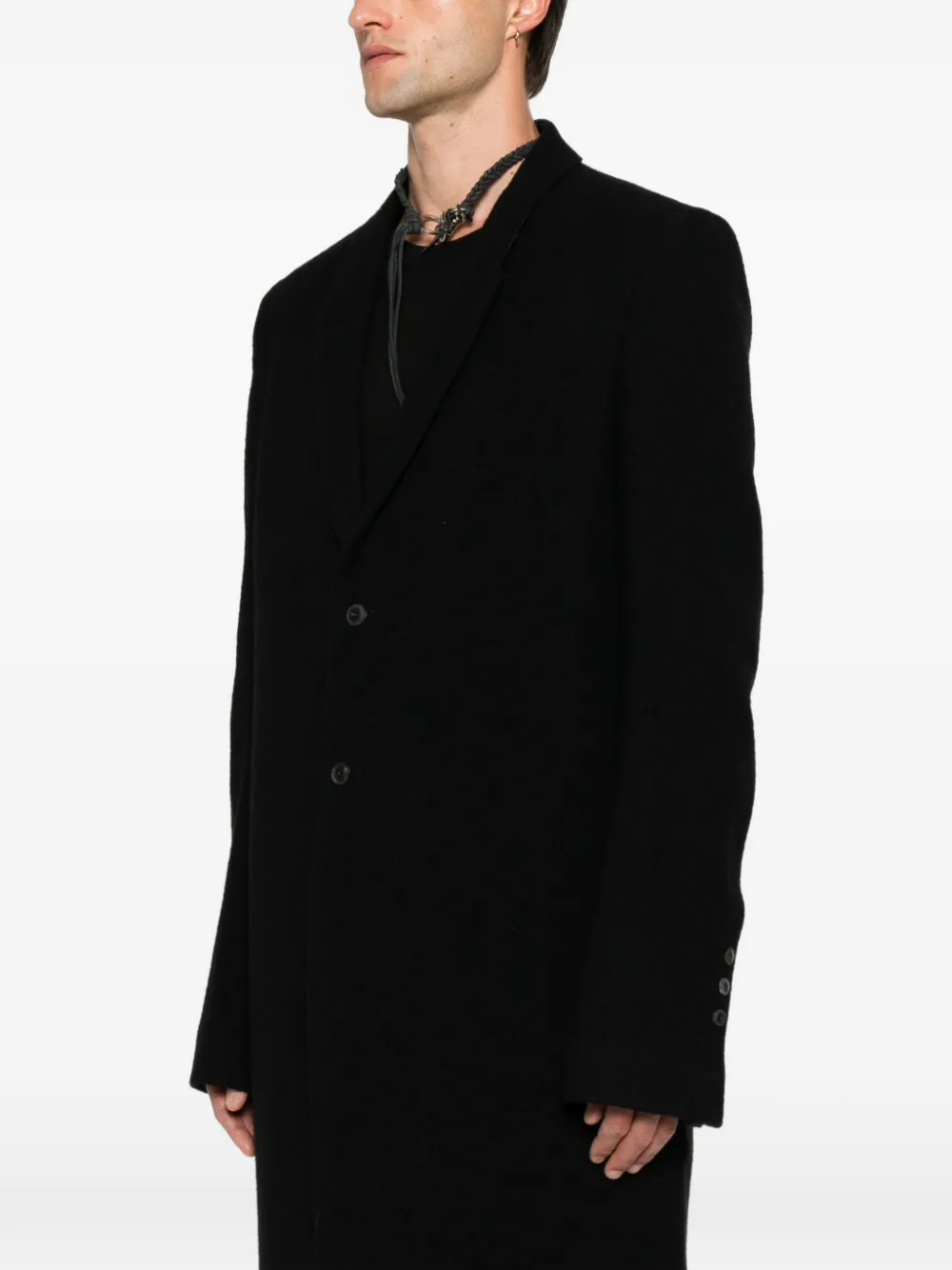 Rick Owens Concordian jas met enkele rij knopen Zwart