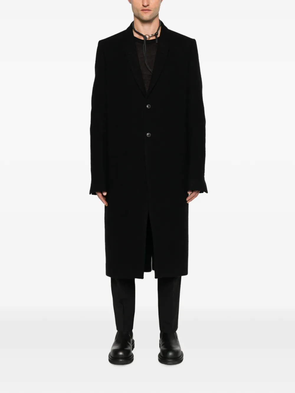 Rick Owens Concordian jas met enkele rij knopen Zwart
