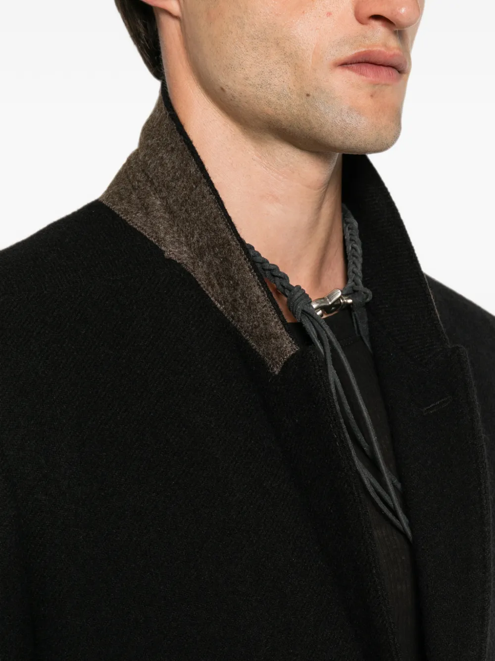 Rick Owens Concordian jas met enkele rij knopen Zwart