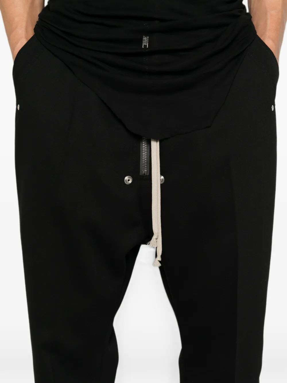 Rick Owens Broek met verlaagd kruis Zwart