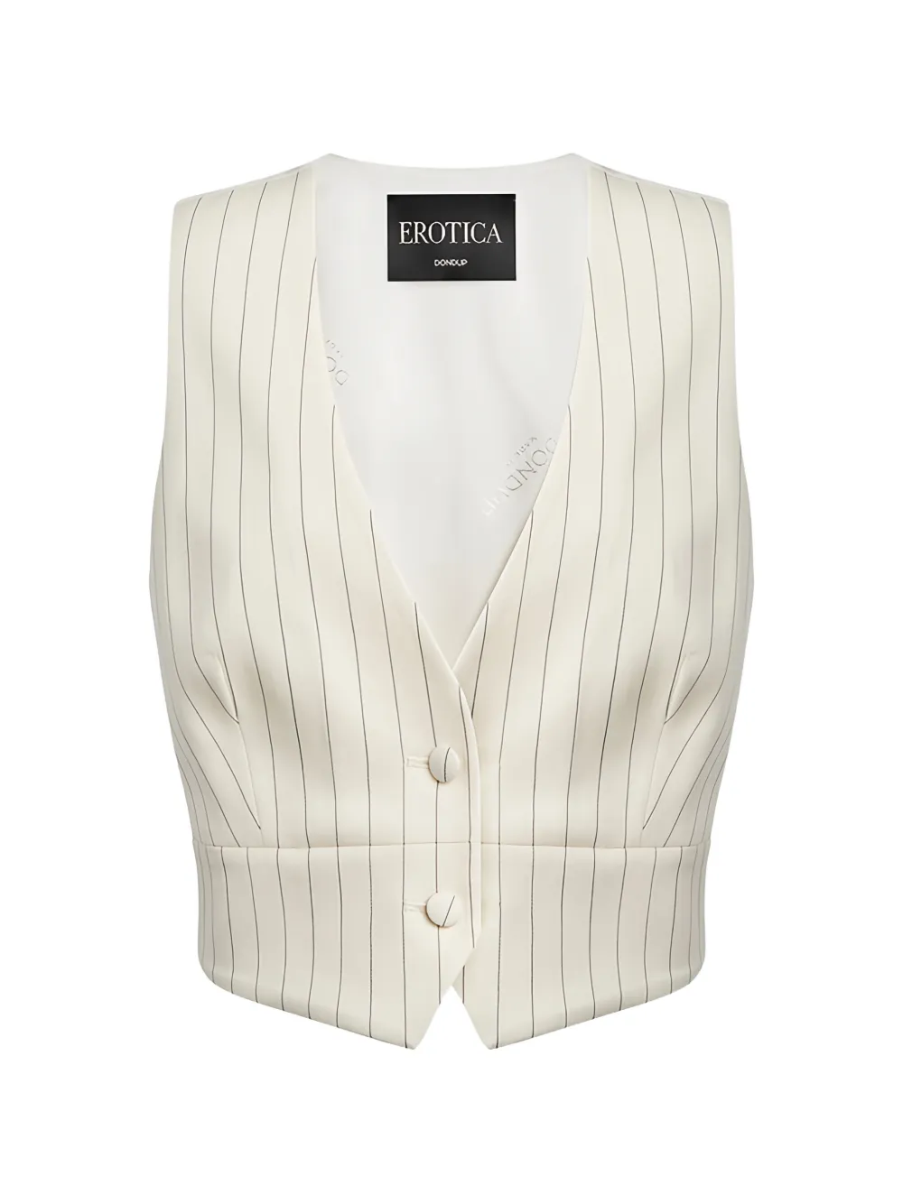 DONDUP pinstripe-pattern buckle-strap waistcoat - Bianco