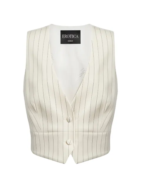 DONDUP pinstripe-pattern buckle-strap waistcoat