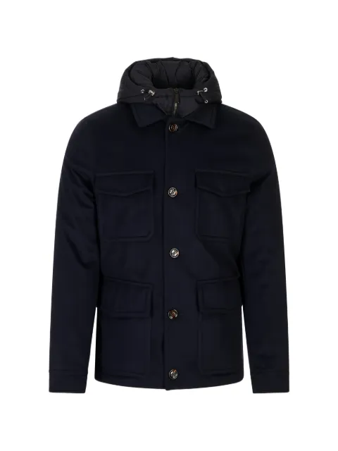 Moorer hooded multi-pocket jacket