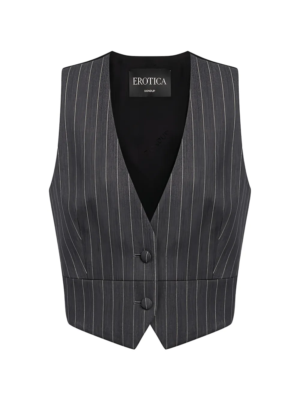 DONDUP pinstripe-pattern V-neck waistcoat - Grigio