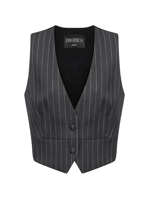 DONDUP pinstripe-pattern V-neck waistcoat