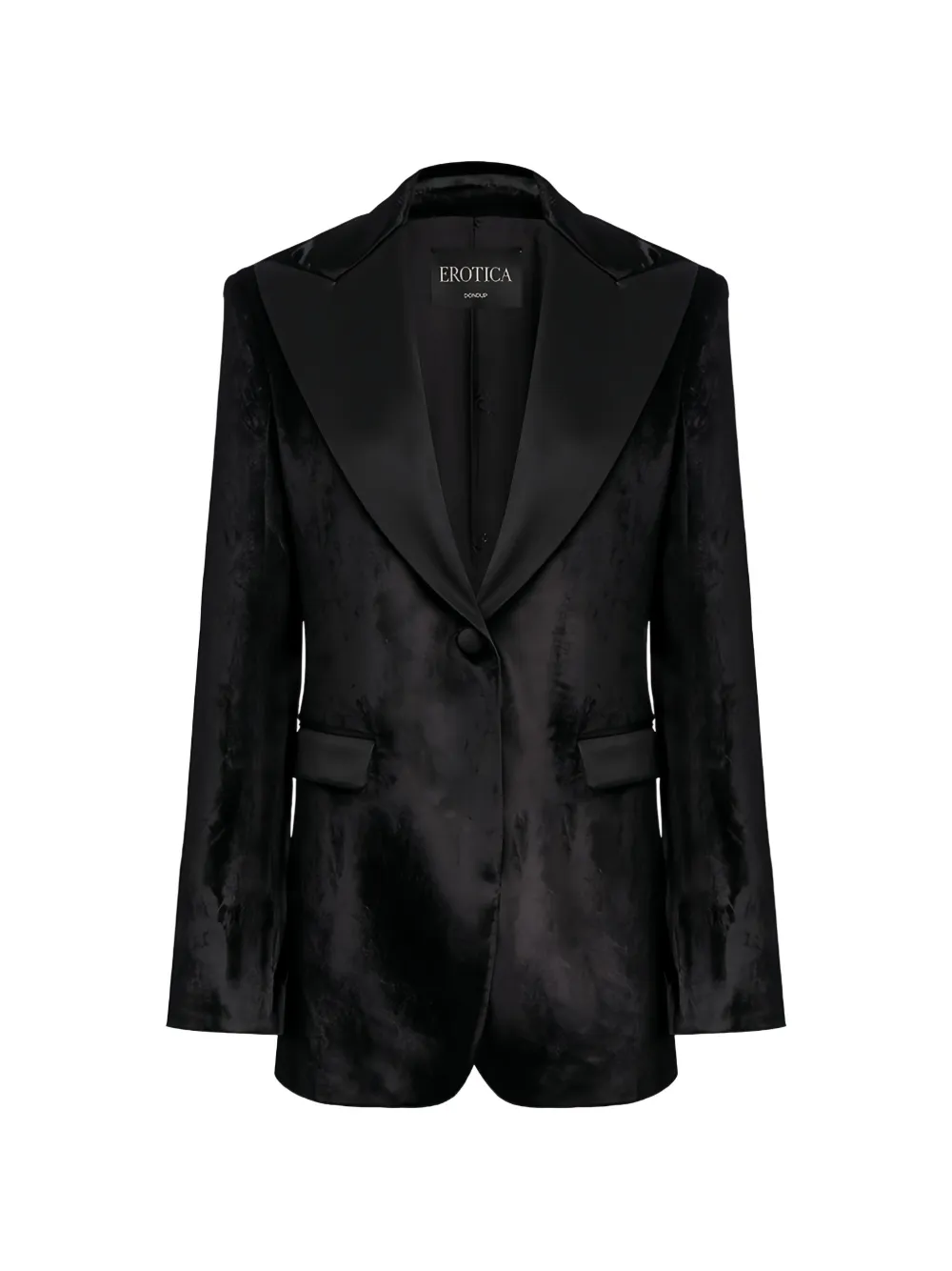 DONDUP velvet-effect single-breasted blazer - Schwarz