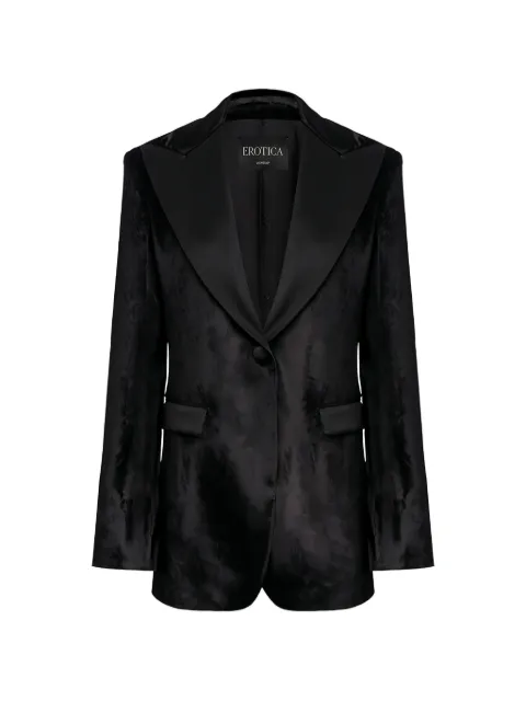 DONDUP velvet-effect single-breasted blazer