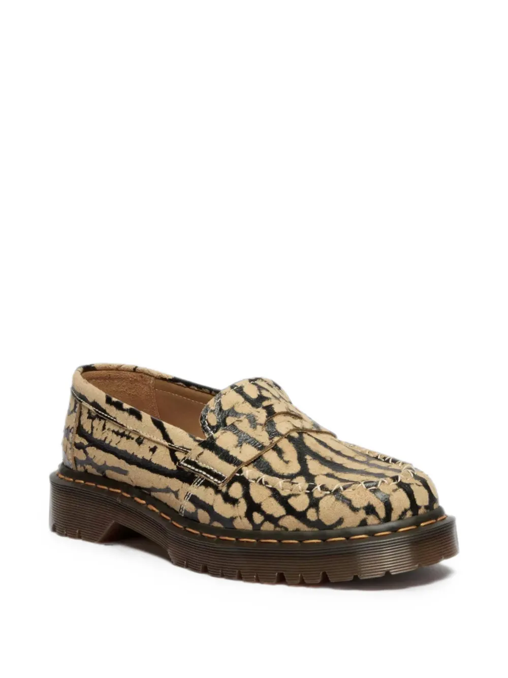 Dr Martens Delapre animal-print penny loafers Beige