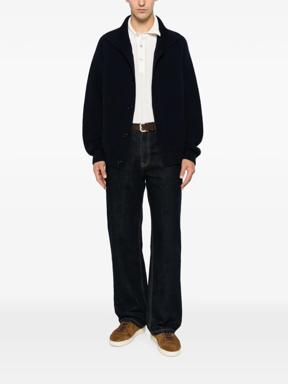 TOM FORD Vest met sjaalkraag Blauw