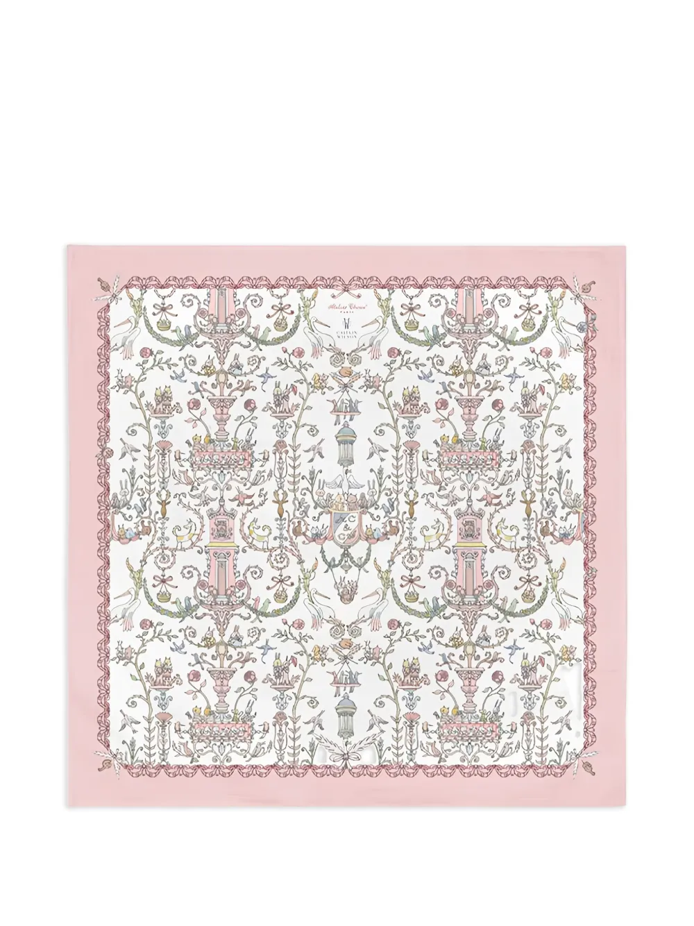 Atelier Choux illustrative-print blanket - Bianco